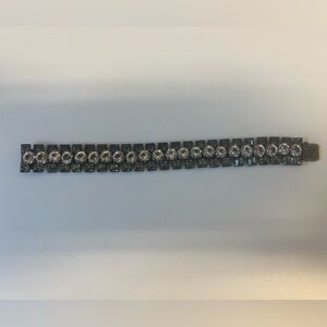 Lanvin Gunmetal Snd Rhinestone Bracelet. Excellent Condition.